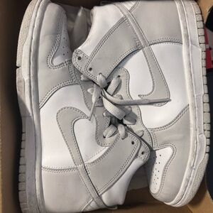 Nike Dunk High Women's Gray and White Sneakers